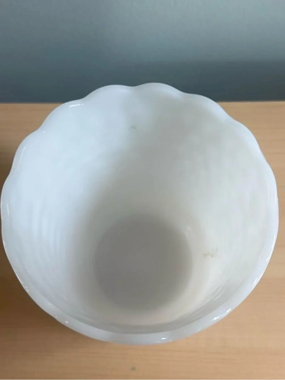 Scalloped Hobnail Milk Glass Vase